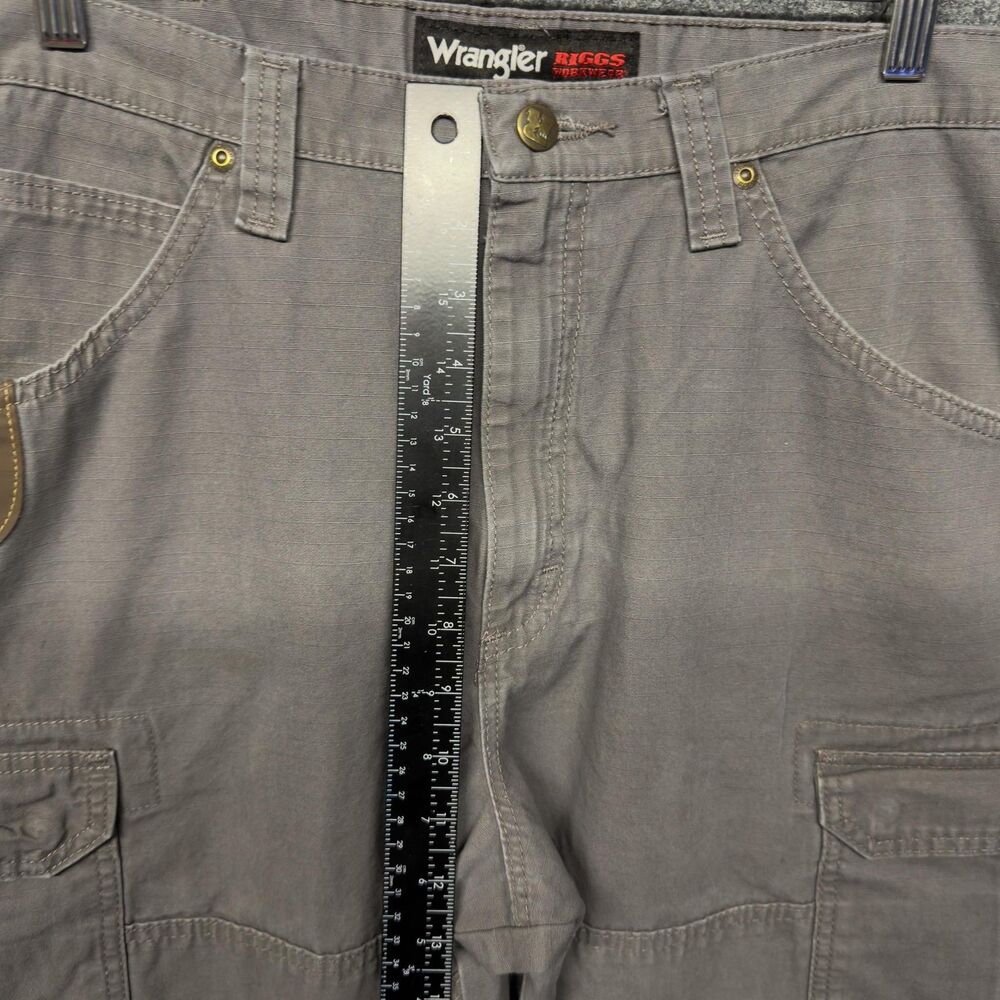 Wrangler Riggs Workwear Cargo Pants Mens 36x34 Gray Utility Workwear Ripstop - Picture 10 of 15